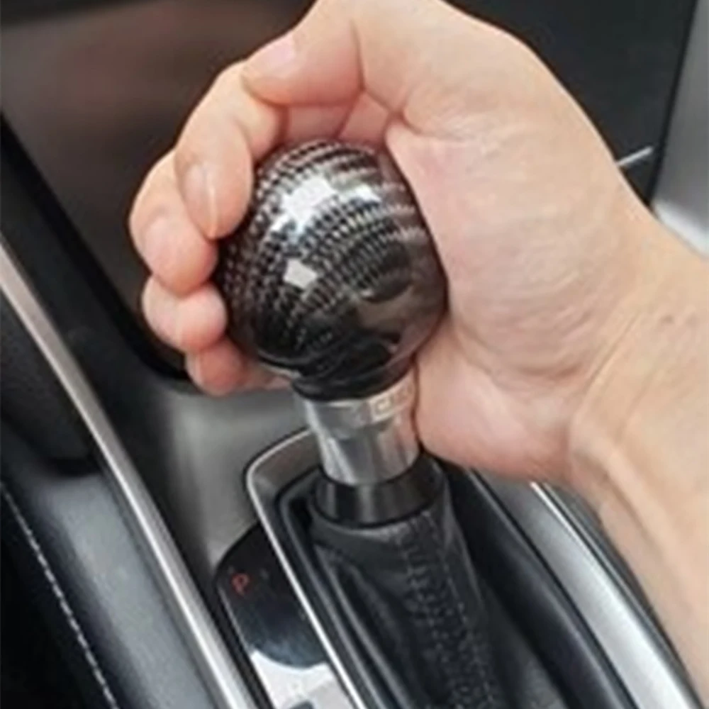 Car Modification Gear Head Universal Carbon Fiber Round Ball Shift Knob Car Accessories ﻿