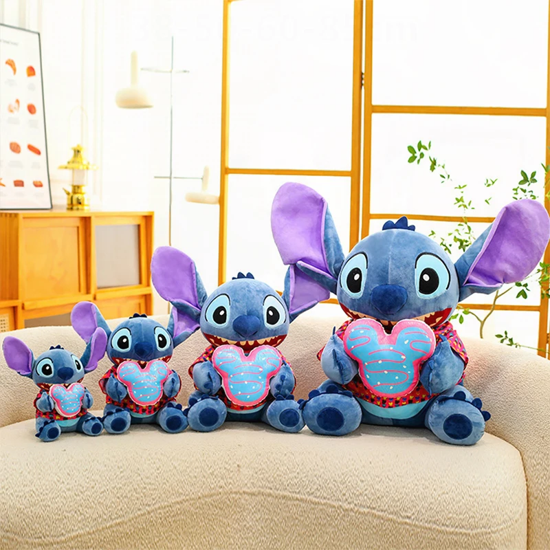 

Kawaii Disney Plush Toy Stitch Mickey Mouse Cartoon Stuffed Doll Kids Birthday Gift Soft Cuddly Pillow for Children Summer Wear