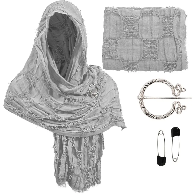 Vintage Distressed Cotton Linen Shawl with Hanging Beard, Boho Casual Scarf, Versatile Wrap for All Seasons, Factory Wholesale