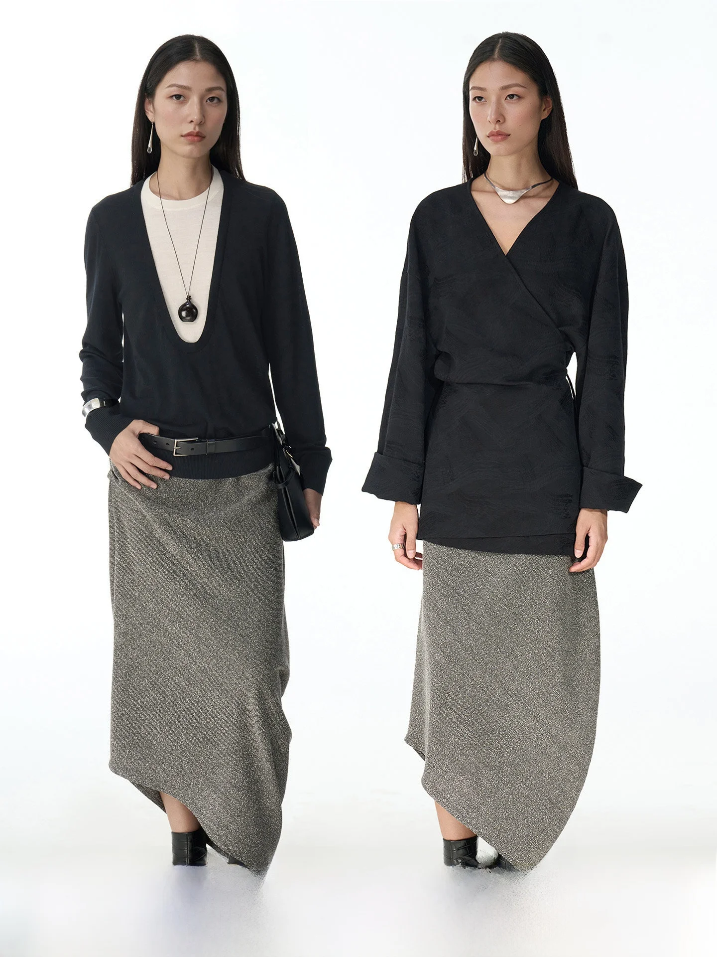 

Асимметричная свободная прямая юбка-труба Текстурированный шифон Силуэт Повседневная застежка-молния со средней талией Смесь вискозы из полиэстера