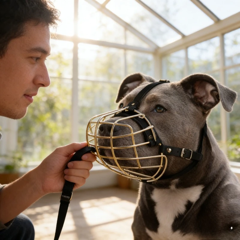 Bozal de hierro para perros de razas grandes, antipinzamiento, anti-ingestión, para Rottweiler y Bulldog, seguro, duradero, control de ladridos, entrenamiento esencial
