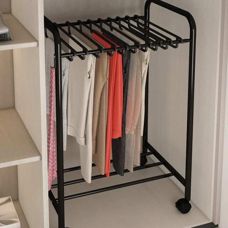 Multifunctional Pants Hanger with Pulley Movable Clothes Storage Rack Home Wardrobe Furniture Retractable Hanger Organizer