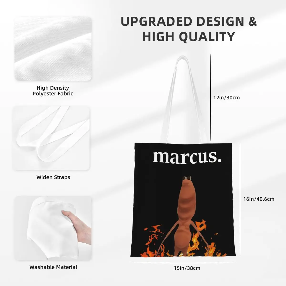 حقائب يد كلاسيكية للجنسين من ماركوس ذا وورم، حقيبة بقالة ذات سعة كبيرة لحقائب اليد