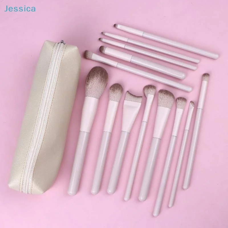 ♥13Pcs White Makeup Brush Set-Soft Synthetic Hair Brushes for Foundation,Eyeshadow & Full Face Makeup (Pro Cosmetic Tools)