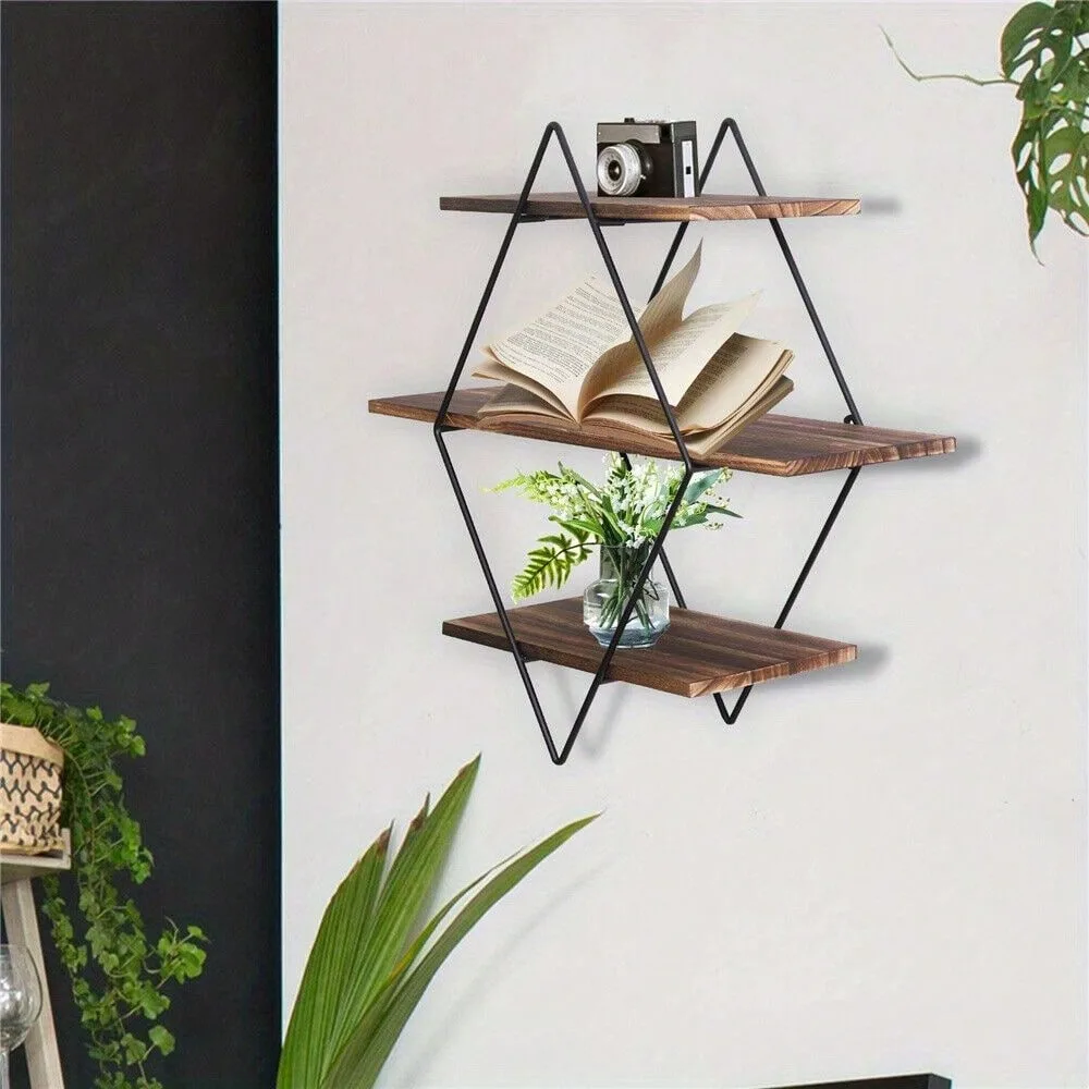 ผนัง 3 ชั้นลอย Ledge ชั้นวางตกแต่งผนังชั้นวางของ Booke Display Rack