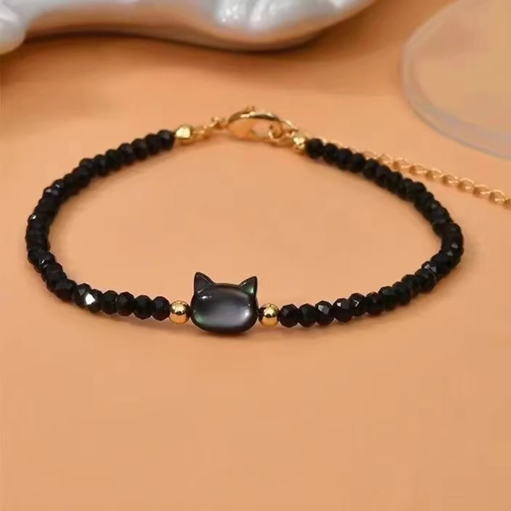Natural Shell Black Shell White Shell Kitten Head Horizontal Hole Bead Diy Bracelet Necklace Ear Jewelry Accessories