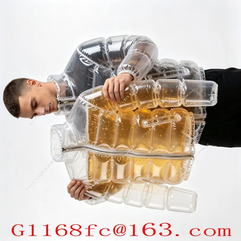 Beer Jackets - Transparent Beer-Filled Drinking Jacket with Straw for Beer Pools, Parties Festivals and Carnival