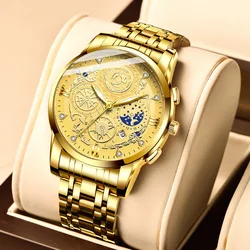 Luxury Mens Watch Automatic Movement Business Fashion Watches Stainless Steel Strap Waterproof Calendar Quartz Watchs for Man