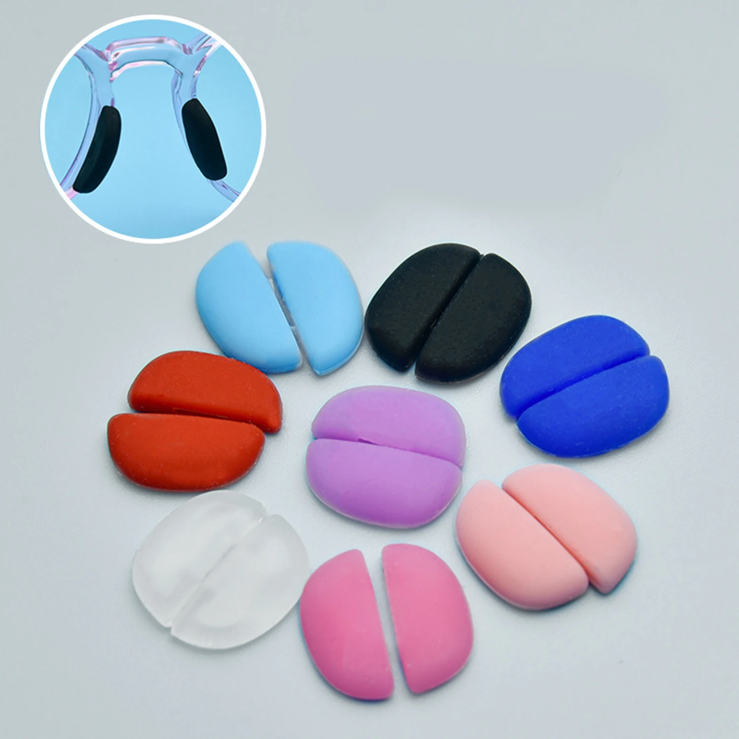 1Pair Non-slip Silicone Plug-in Cushion Stipules Nose Pads for Kid Children Comfortable On Glasses Inserted Nose Pad