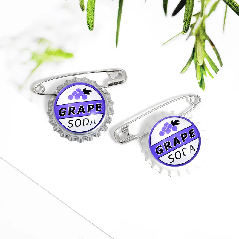 Personalized Brooch Cute Cartoon Bottle Cap Metal Badge Small Gift Wholesale Lapel Pins and Badges Brooches for Clothing Pin Bag
