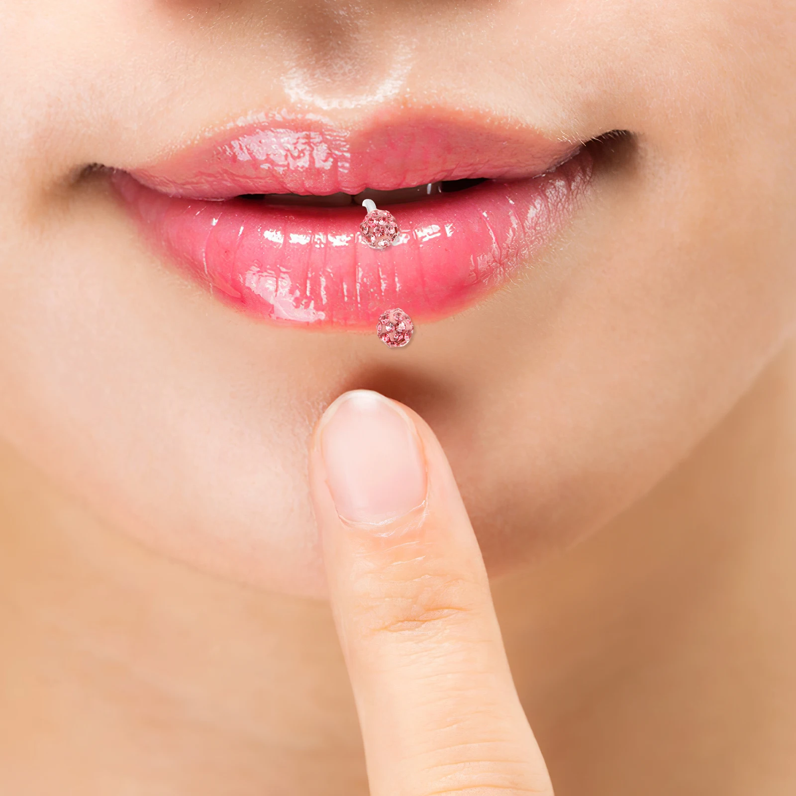 

4Pcs Lip Rings Metal Fashion Simple Versatile Sparkling Lip Piercing Decor for Various Outfits Body Jewelry Gift