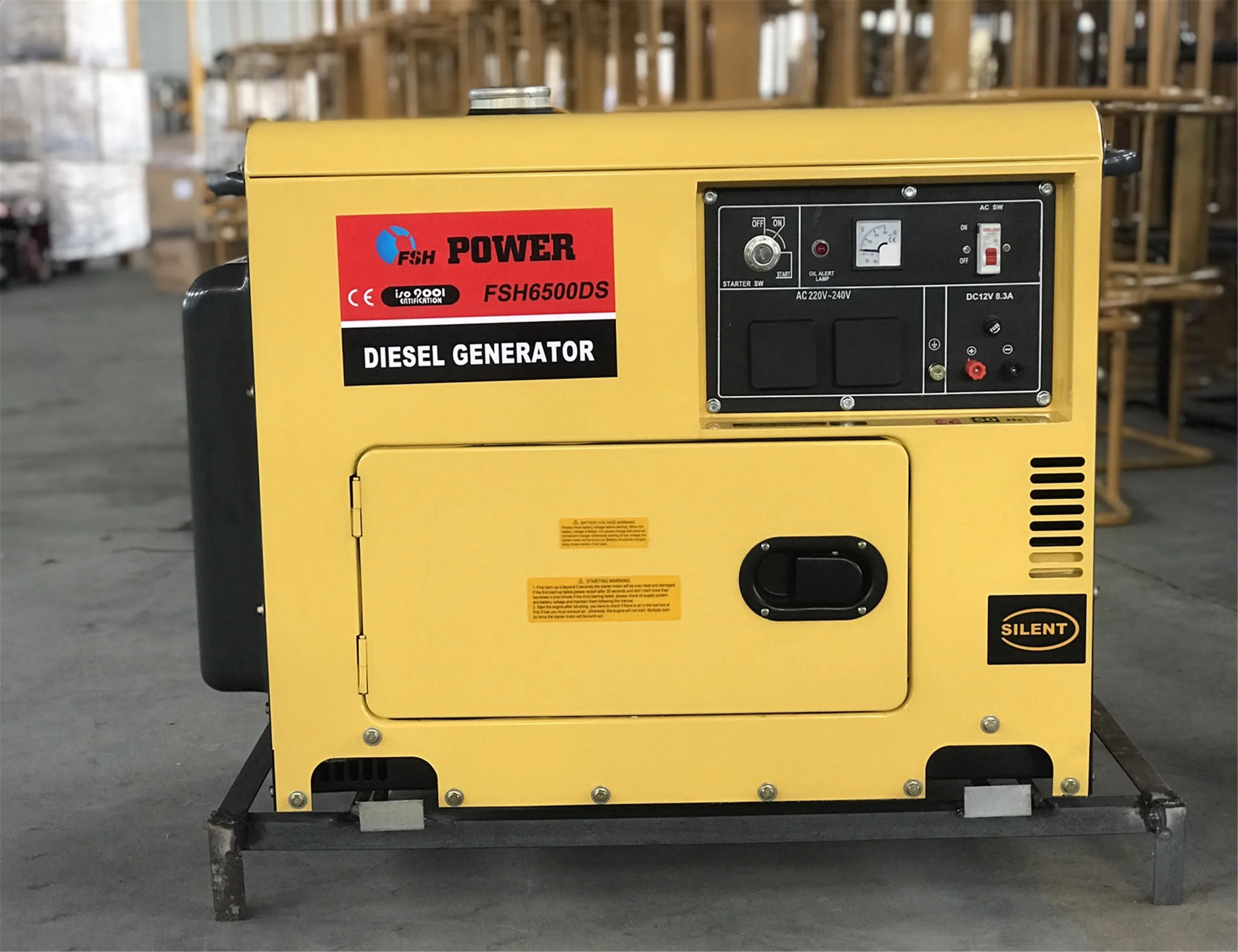 Industrial 12kW Double-Cylinder Diesel Generator - Heavy Duty 220V Power For Workshops