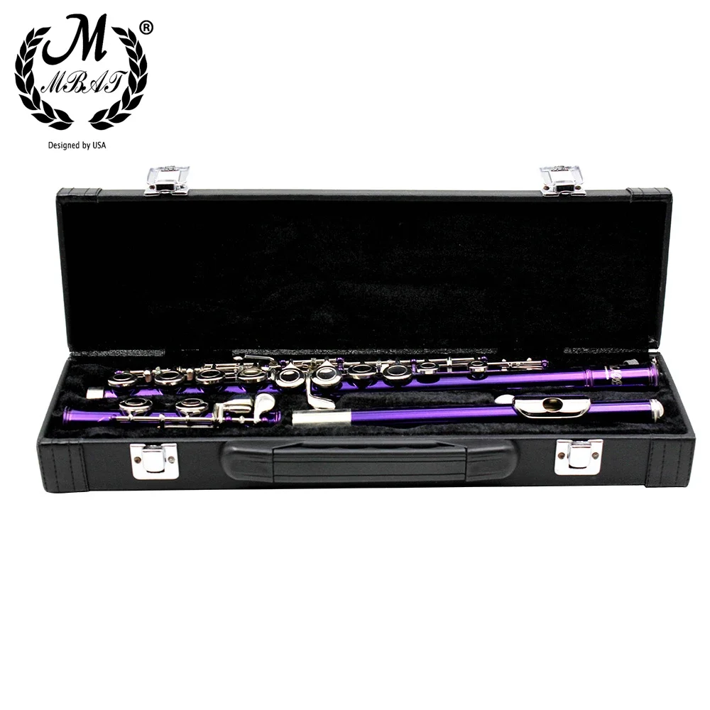 M MBAT 16 Holes Flute Case Water-Resistant Gig Bag Lightweight Storage Box Flute Leather Box Musical Instrument Accessories