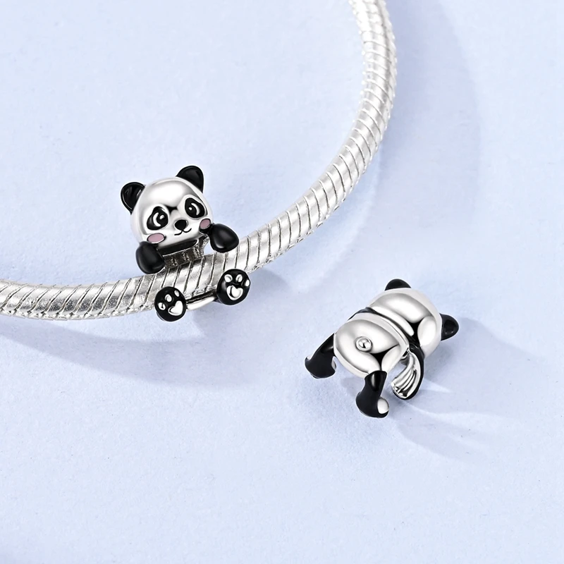 

2026 New 925 Sterling Silver Cute Panda Charms Beads Fit 3mm Classic Bracelet DIY Women Birthday Anniversary Jewelry Gifts