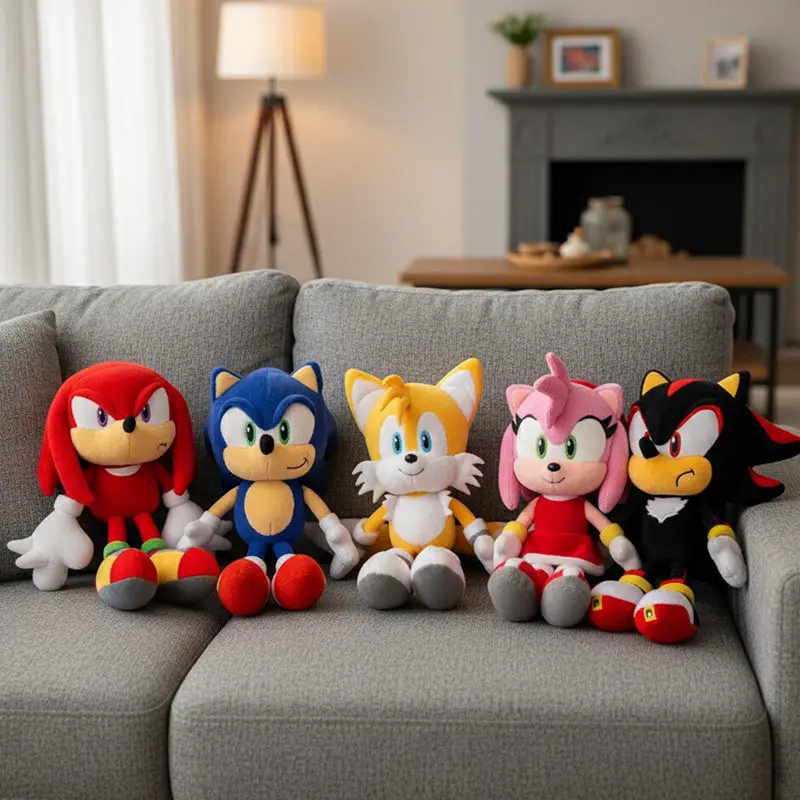 

Оригинальные плюшевые игрушки Sonic, Тейлз, Наклз, Эми, Шаттер: подушки для сна, украшение для комнаты, подарок на день рождения для мальчика, подарок на Рождество