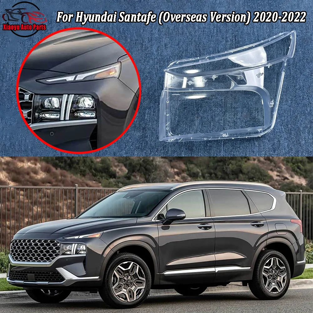 For Hyundai 2020 2021 2022 Santafe (Overseas Version) Headlamp Cover Transparent Lamp Shade Case Headlight Shell Lens Plexiglass