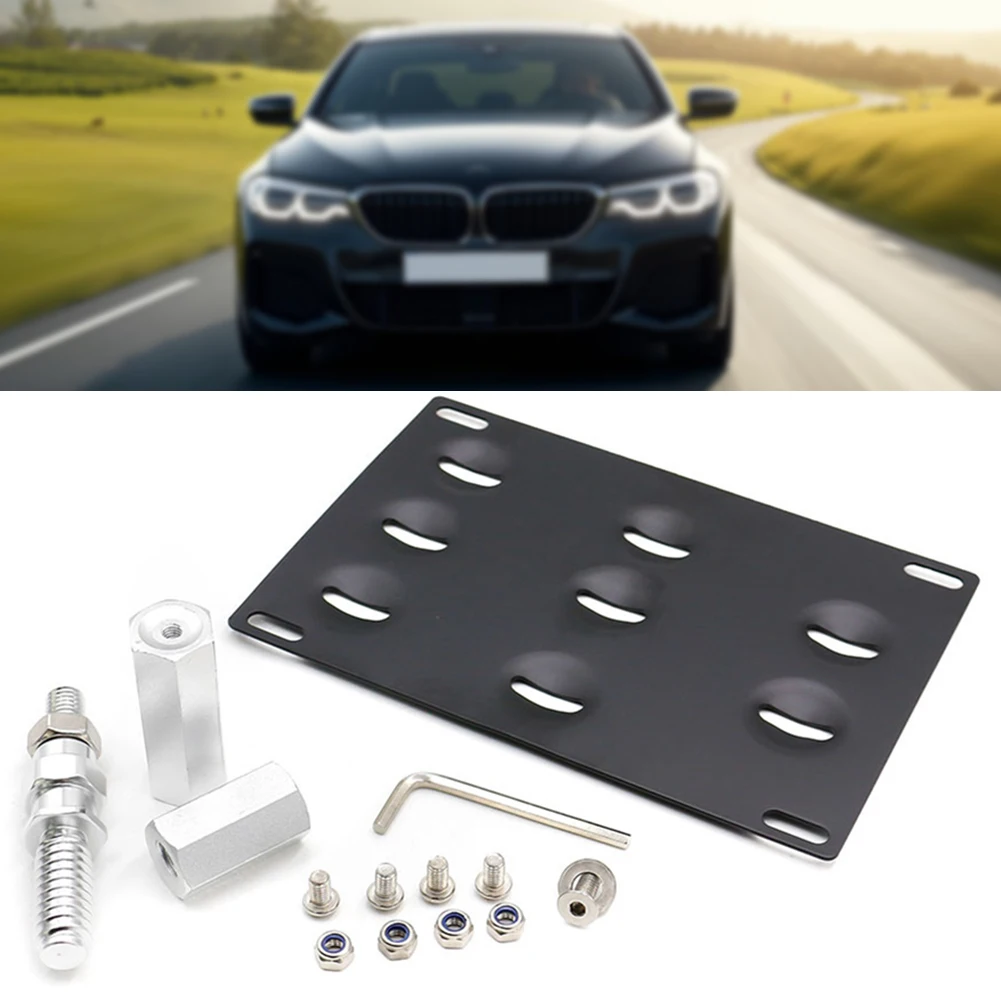 

Bumper Tow Hook License Plate Bracket Mount Holder No Drilling Relocator Hole Adapter BMW-compatible 1 3 Series X5 X6 E82 E88