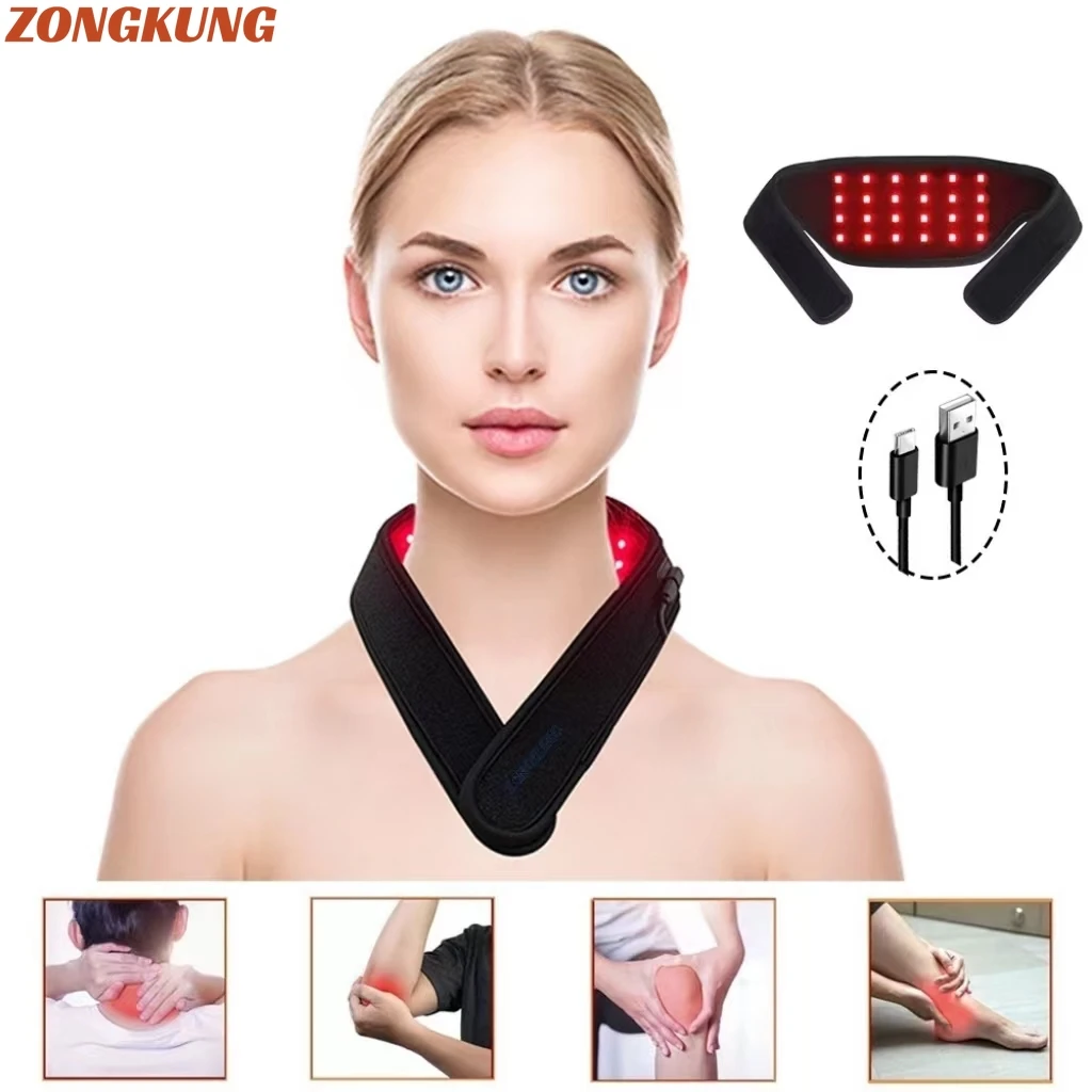 

Red Light Belt for Neck,Wrist,Arms,Chin,Waist Massager Relief Fatigue Wearable Wrap Relax Muscle Device USB Plug-in 660&850nm