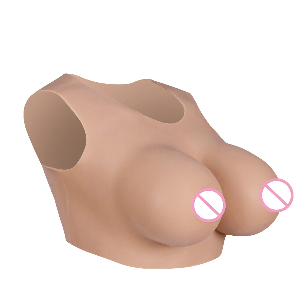 EYUNG H Cup No Collar Silicone Breast Forms Crossdresser Crossdressing Fake Boobs For Transgender Fake Breast Plate Fake Tits