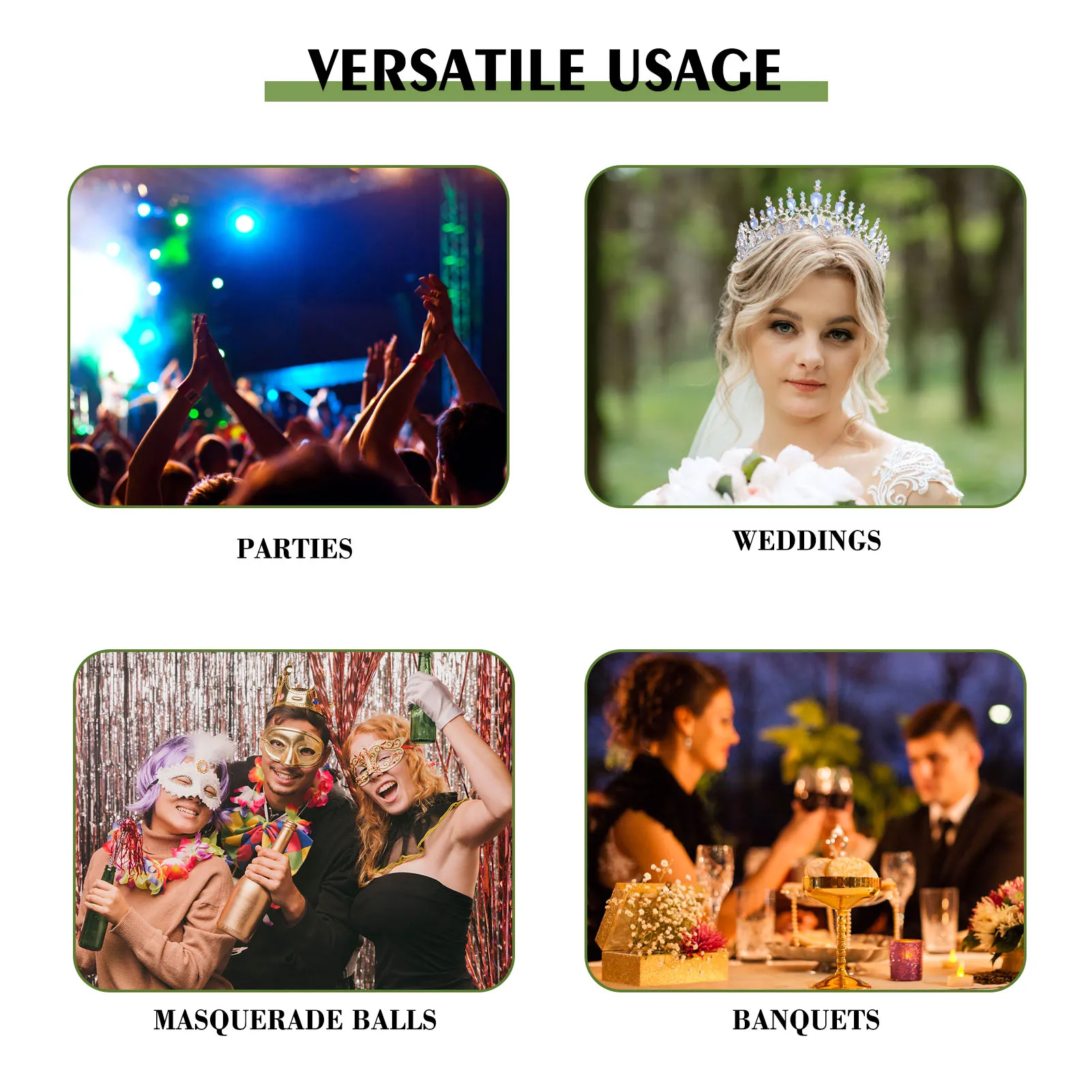 Couronne de Cheveux en Strass, Bijoux de Tempérament de Mariage, Style Simple, pour Robe, Coiffure, Outil de Direction