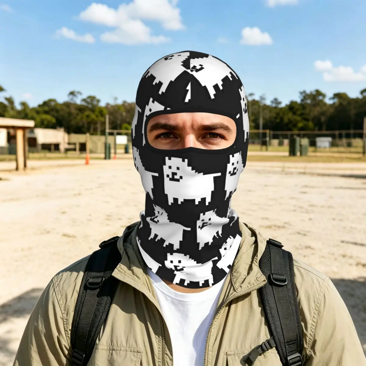 Annoying Dog In Space Undertale Toby Video Game Rpg Breathable Thin Balaclava Full Face Mask Sun Protection Neck Gaiter