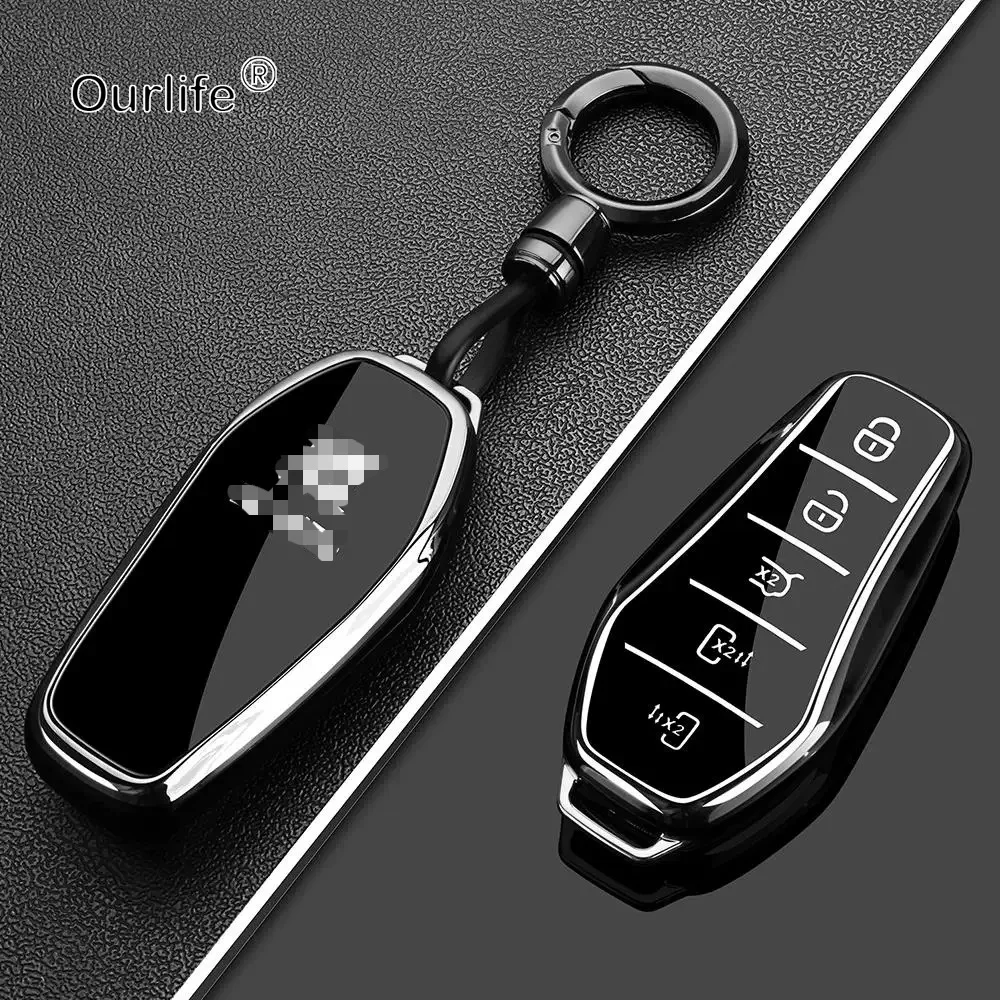 Premium Zinc Alloy Key Cover Case for BYD Xia M9 2026 2027 - Protective Key Fob Shell Keybag Keychain