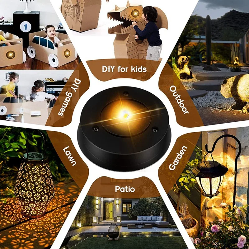 

10 сменных деталей для солнечных светильников (верхний размер 2,76 дюйма, нижний размер 2,36 дюйма), 7 люмен, теплый белый светодиод, водонепроницаемый