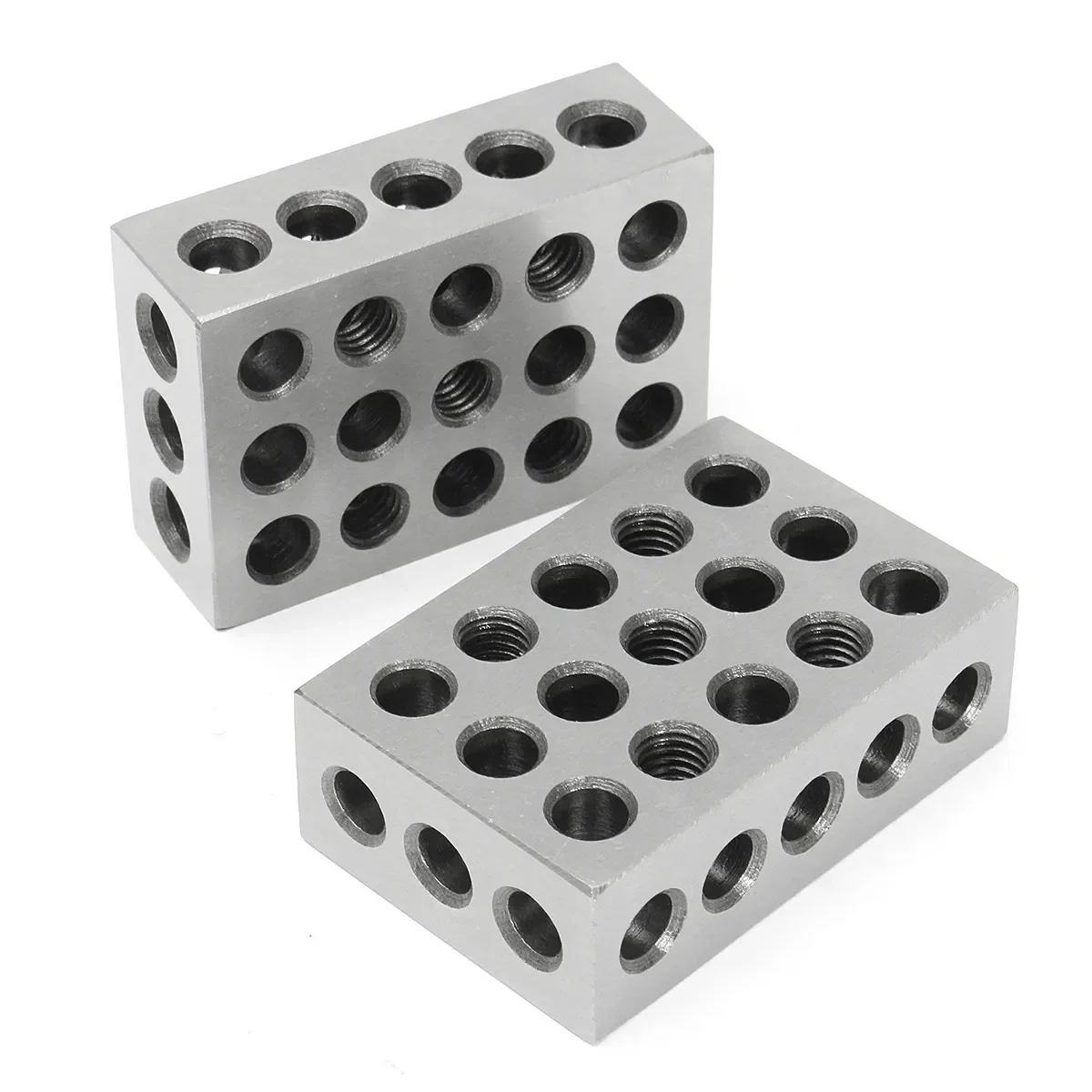 

2pcs 23 Holes Precision 25-50-75mm Blocks Parallel Clamping Block Set, Steel Block 23 Holes 1-2-3" Block Gauge 23 Holes