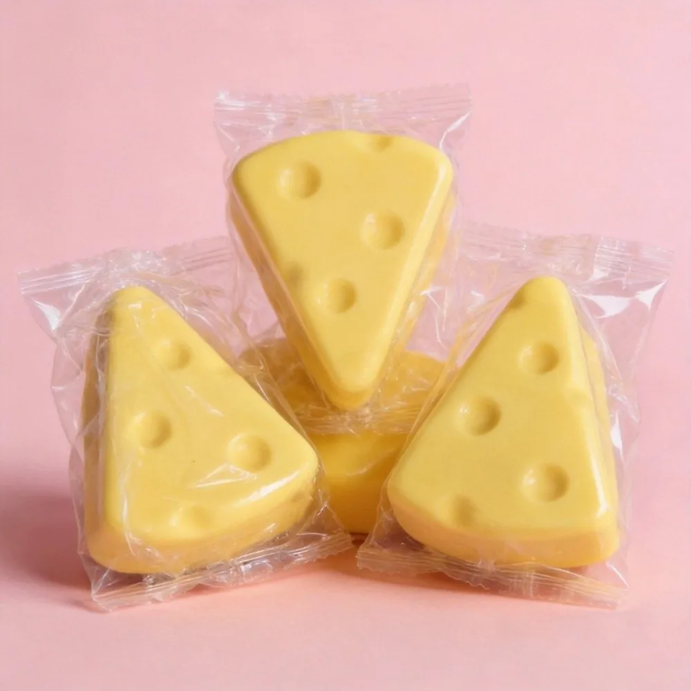 Triangle Cheese Squeezed Cube Realistic Anxiety Relief Slow Rebound Fidget Comfortable Hand Relax Cheese Squishy