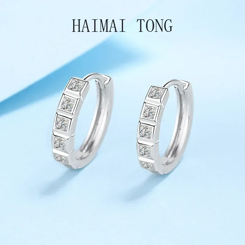 Nice PT950 Platinum earring Wedding Party fine Jewelry GRA Certified D Color vvs1 Moissanite Diamond Hoop Earrings for Women