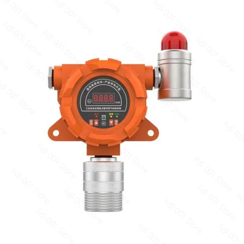 Industrial Fixed Point Gas Detector With Audible Visual Alarm Digital Display Toxic Combustible Gas Leak Detection Transmitter
