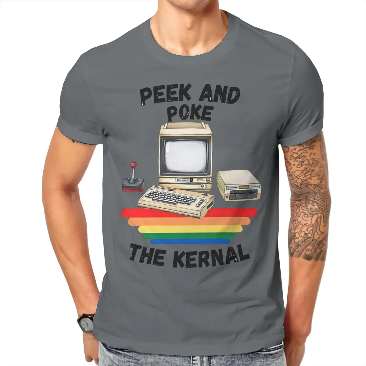 Commodore 64 Peek And Poke Tshirt Vintage Men Grunge Teenager Tshirts Tops Large Cotton O-Neck T Shirt