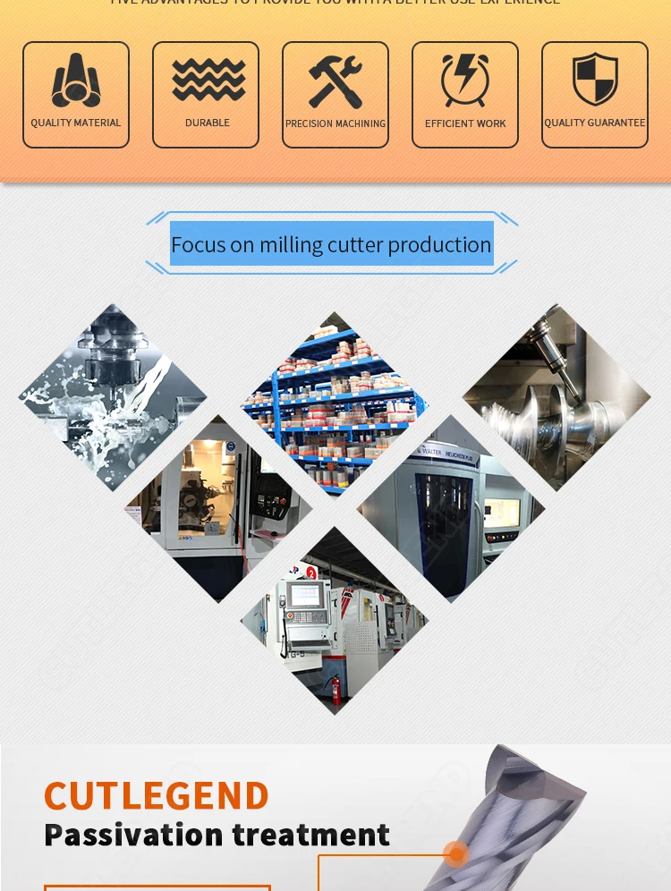 CUTLEGEND HRC50 Hartmetall-Schaftfräser CNC 2-Schneiden 4-Schneiden Hartmetall-Fräswerkzeuge 1mm 2mm 3mm 4mm 6mm 8mm 10mm 12mm für Stahl – Detail 2
