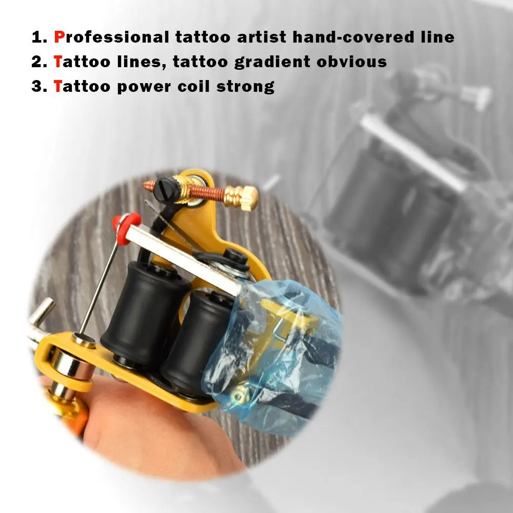 Tattoo Machine Parts Gun Coils 10 Wraps Set Supply Tattoo & Body Art Professional Tattoo Shader Liner Accesories Supplies ATOMUS