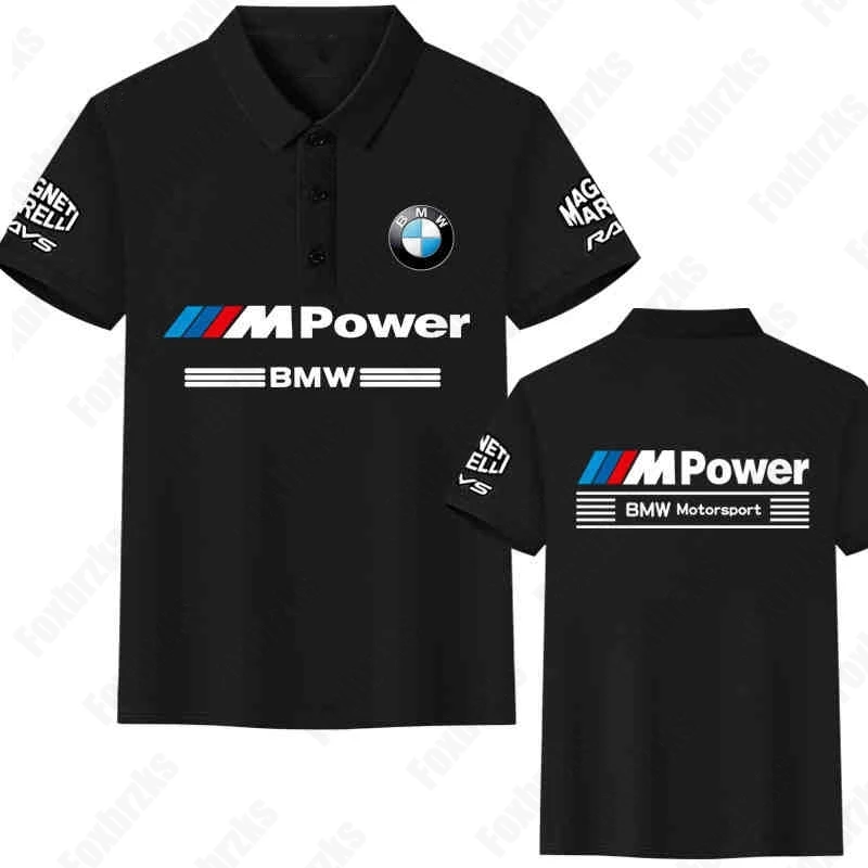 

2025 BMW Fashion Design Men's Polo Shirt Pullover Top BMW Summer Comfortable Round Meck Short Sleeved Men's Clothing