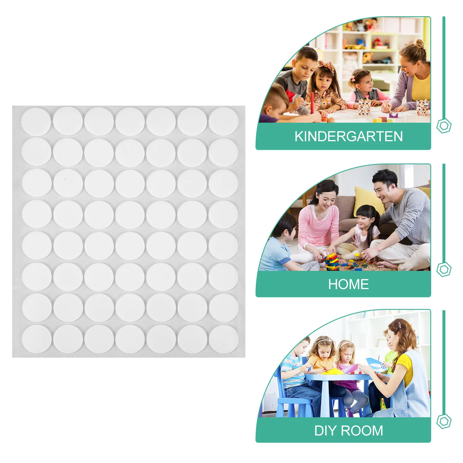 56pcs Double Sided Adhesive Tape For Diy Craft Wall Art Decoration Strong Fixing Stickers Seamless Clean Removal