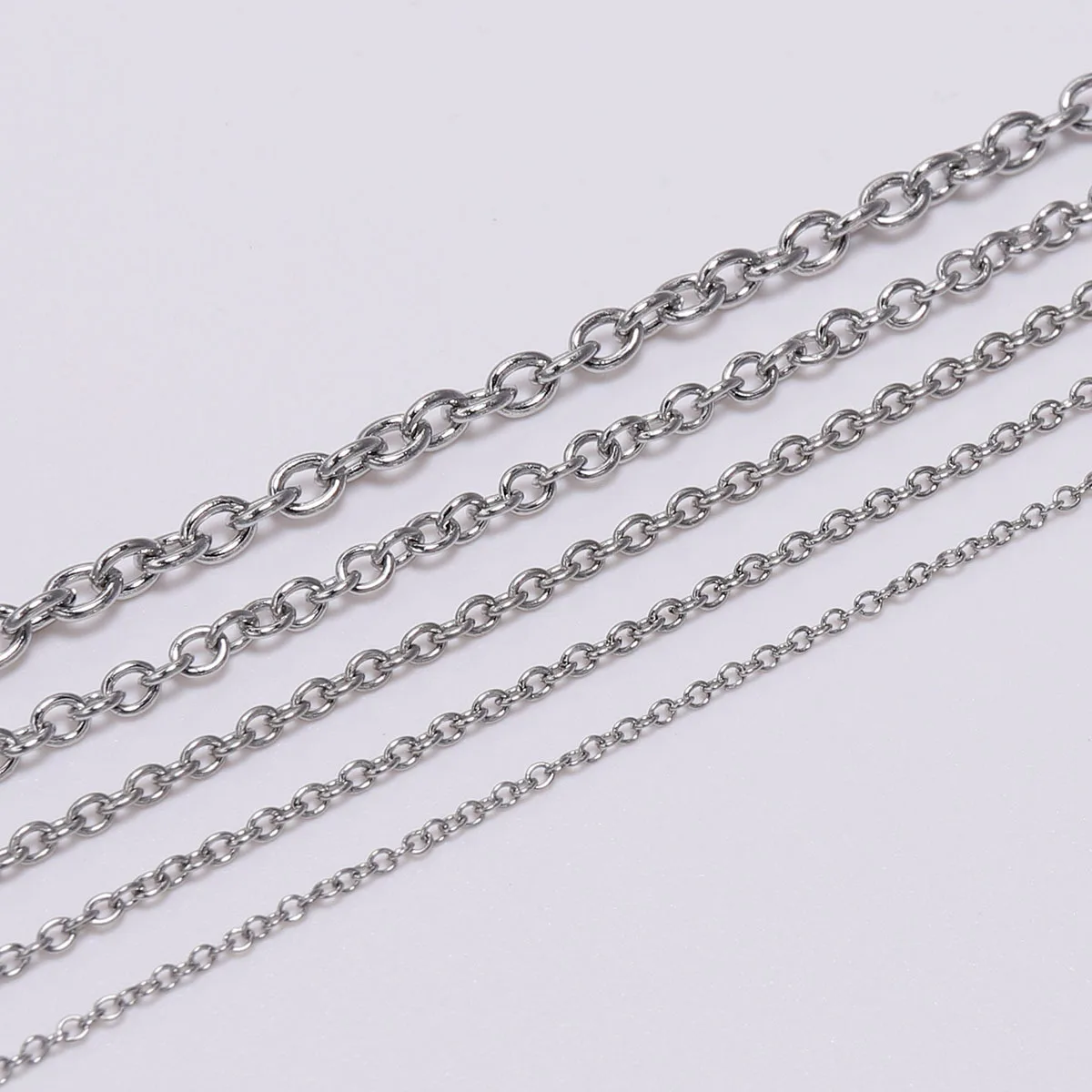 1Pcs/5m Hot Selling Stainless Steel Multi Specification Practical Chain O-Shaped Chain DIY Jewelry Accessories Round Cross Chain