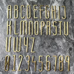 6cm 8cm10cm Brass Letter Room Number DIY Door Plate Family House Shop Name Wall Decoration Arabic Numbers English Alphabet