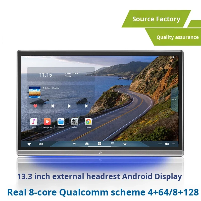 13.3/14-inch External Android Headrest Car Monitor SIM 4G 8-core Processor LCD Screen 1920x1080 Resolution