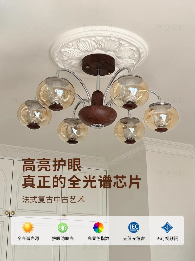 

Yundie new French medieval living room chandelier vintage American dining room light medieval study bedroom