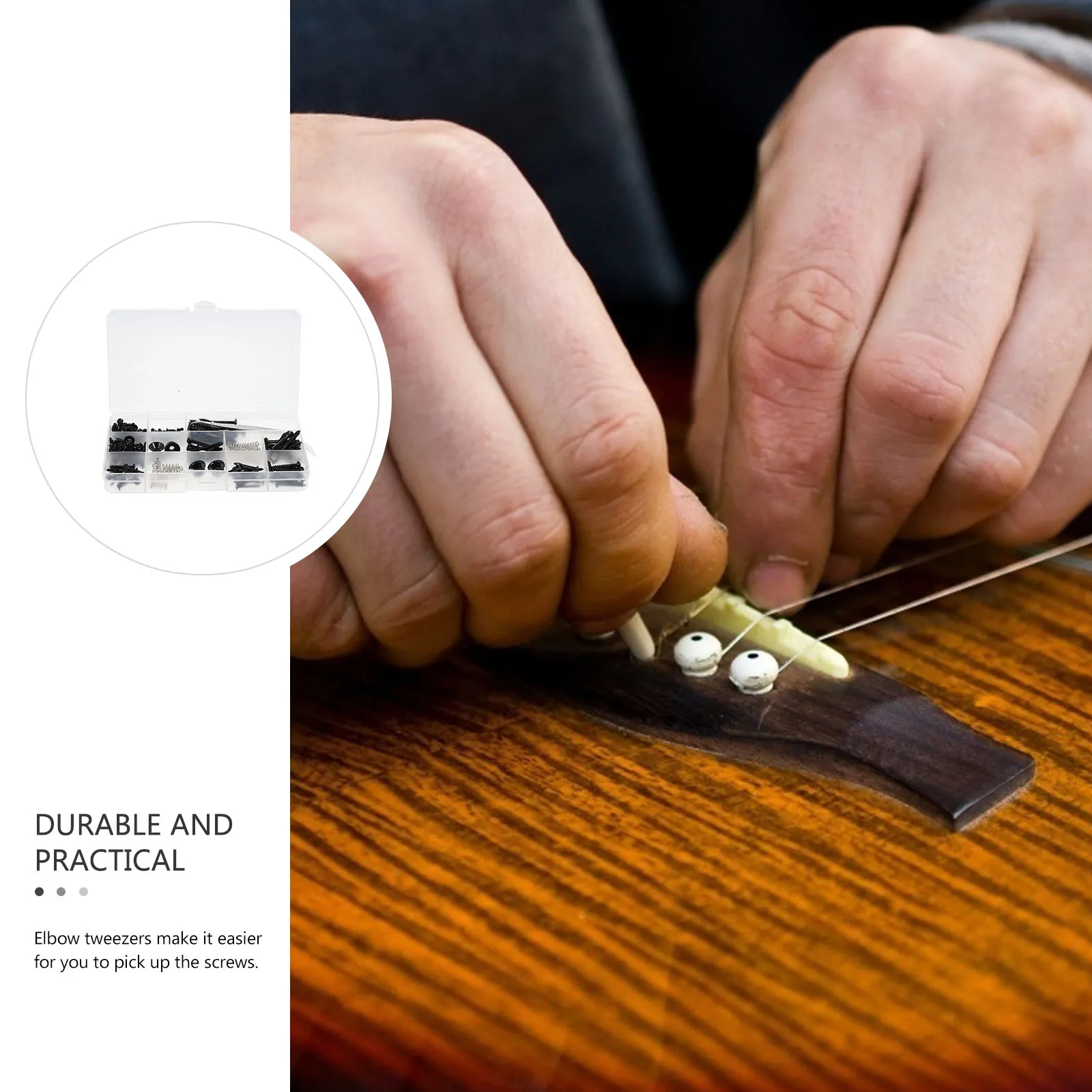 

9 Types Guitar Repair Screw Kit Black Portable Maintenance Tools 2 Strap Buttons Electric Guitars Installation Accessories