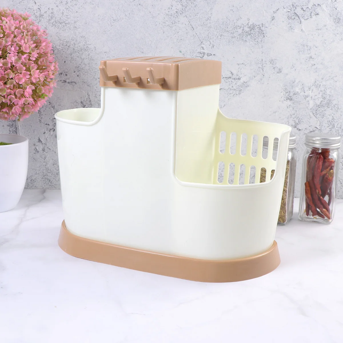 

Versatile Kitchen Utensil Holder Plastic Chopsticks Rack Spoon Storage for Home Dining and Cooking