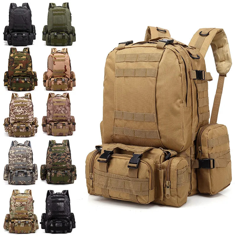 50L Backpack,Men\'s Backpack,4 In 1Molle Sport Bag,Outdoor Climbing Hiking Backpack Camping Bags