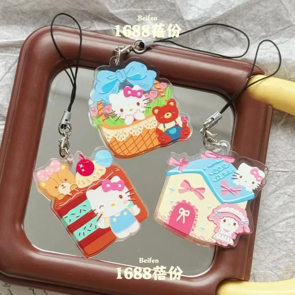 

Sanrio Hello Kitty акриловый подвесной брелок милый мультяшный котенок кошка телефонная цепочка подвесные брелки сумка аксессуары орнамент подарки