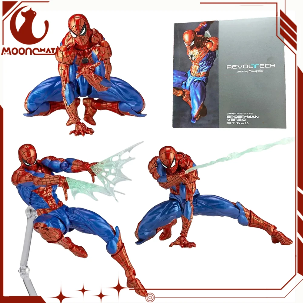 Super Hero Revoltech Figurine Amazing Yamaguchi Spiderman Figures 1/12 Scale GK 16cm Statue Toy Collectible Desk Ornament Gifts