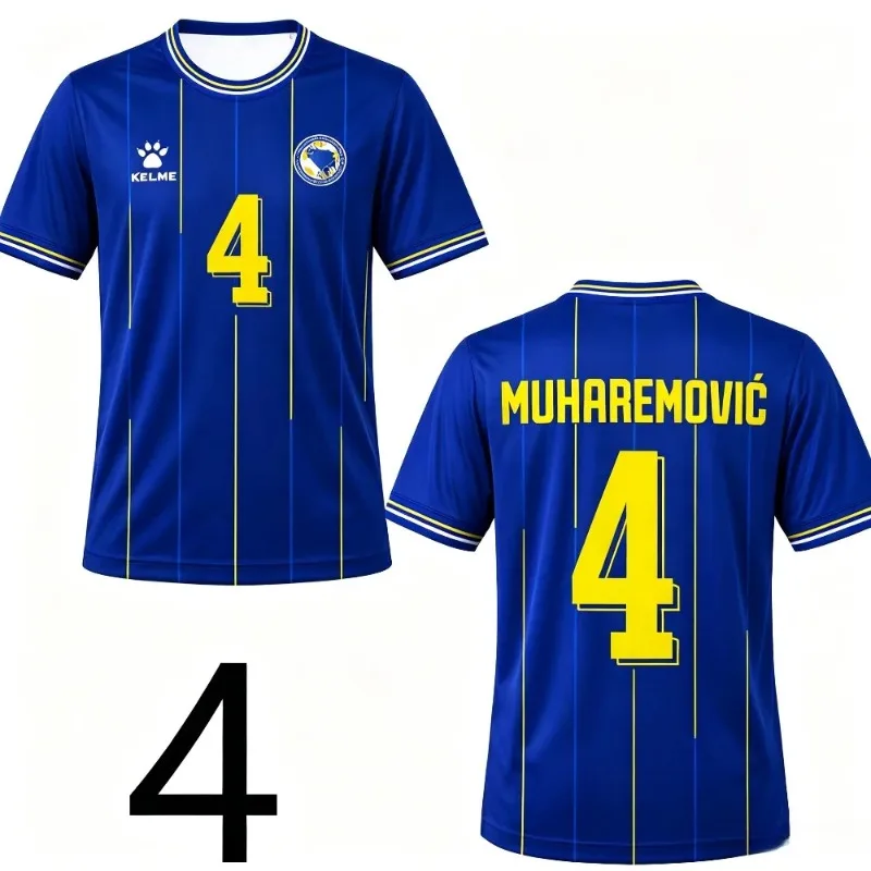 Bosnia Herzegovina‑Inspired Fan Soccer Jersey No.11 Blue Striped 3D Print Quick‑Dry Breathable Unisex Supporter Sports T‑Shirt view 4