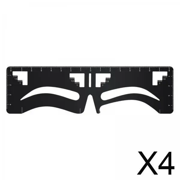 Timbro per stencil per sopracciglia Strumento per trucco di design per righello in acciaio inossidabile per la misurazione e il posizionamento delle sopracciglia simmetriche