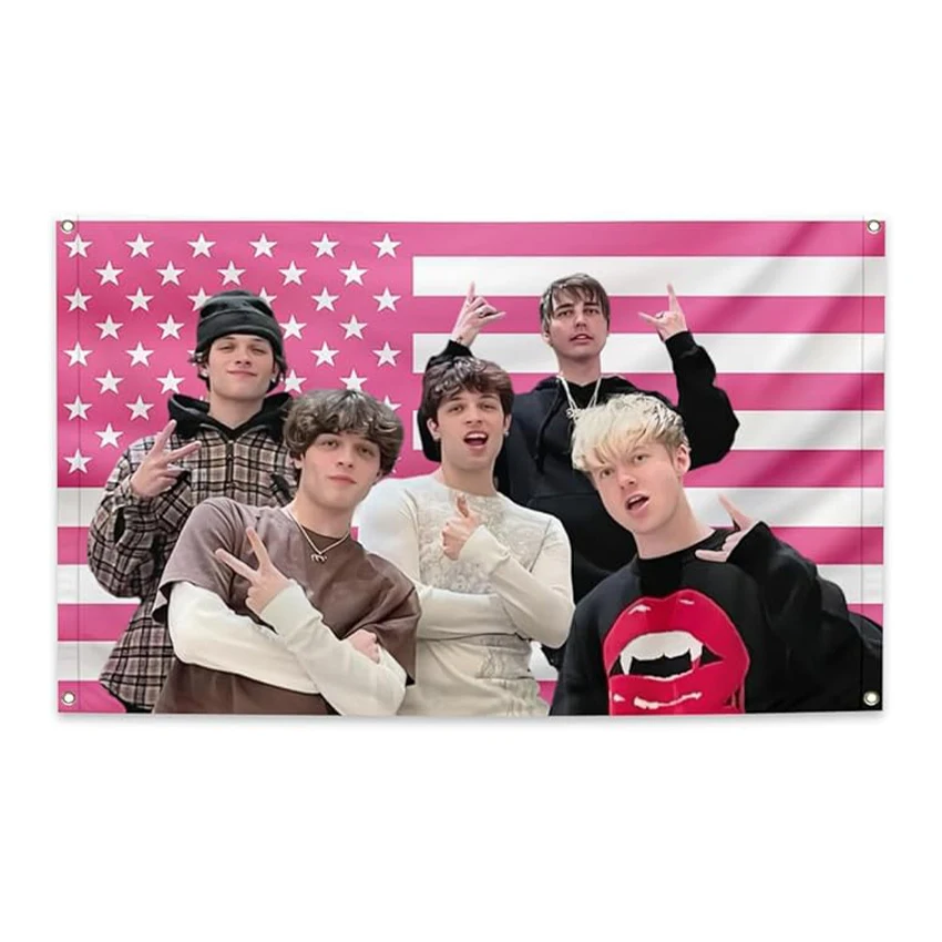 Colby and Sam 3x5 Ft Pink American Funny Flag with Dormitory Decoration Outdoor Party Courtyard Decoration 4 Grommets College