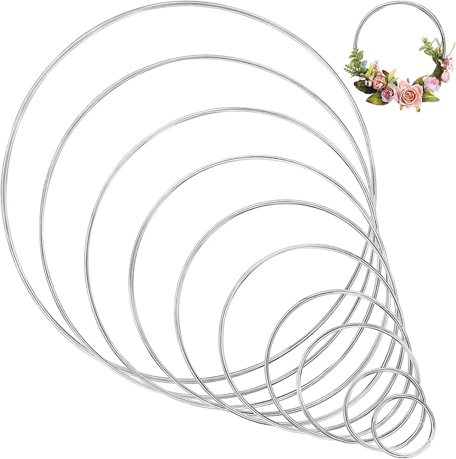 Obręcz metalowa 30 cm, druciana rama na wianek, pierścienie do girland kwiatowych, DIY makrama, kwiatowe dekoracje ślubne, łapacz snów