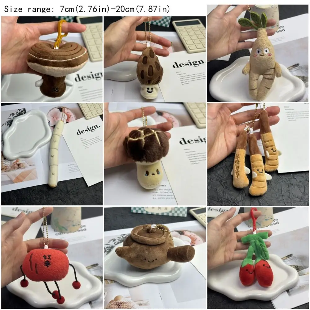 Portachiavi per bambola di peluche con pianta di cartone animato Portachiavi tradizionale con ciondolo fortunato che piange di funghi Portachiavi con perline Portachiavi carini multicolori